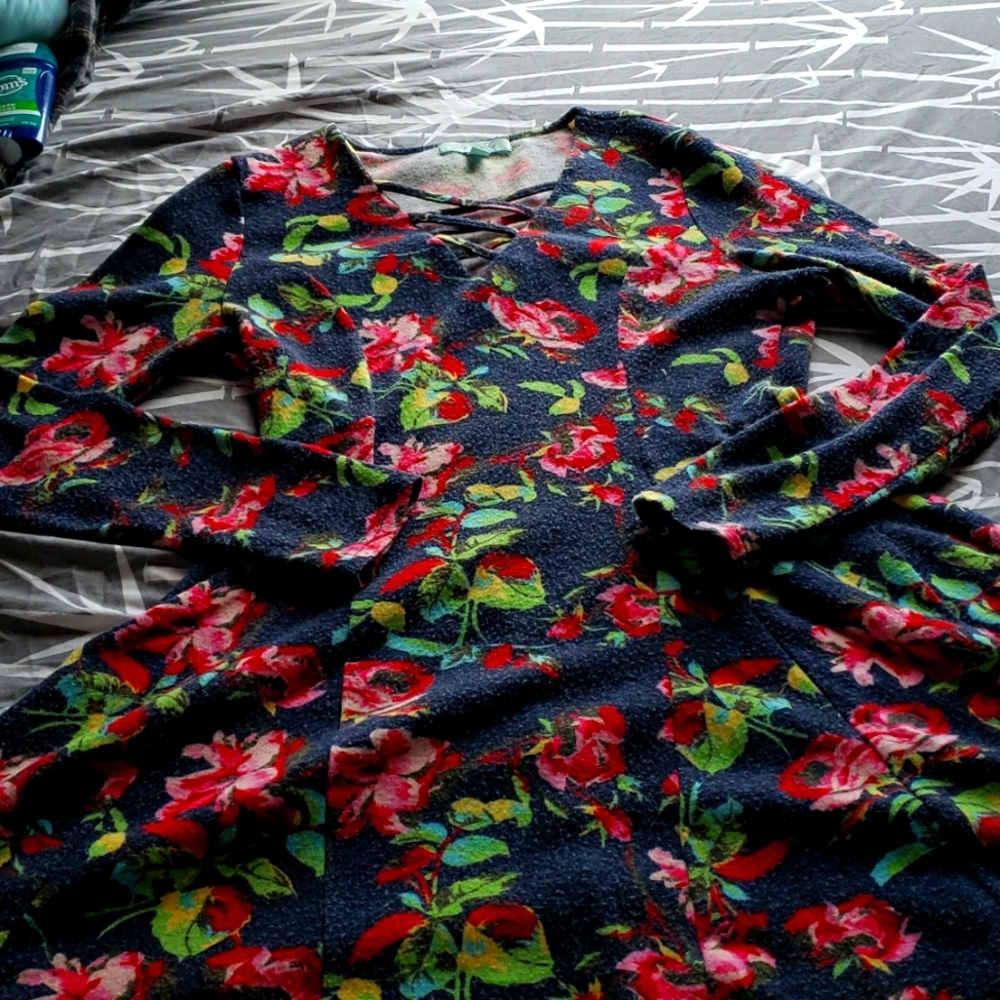 Long sleeve flower dress